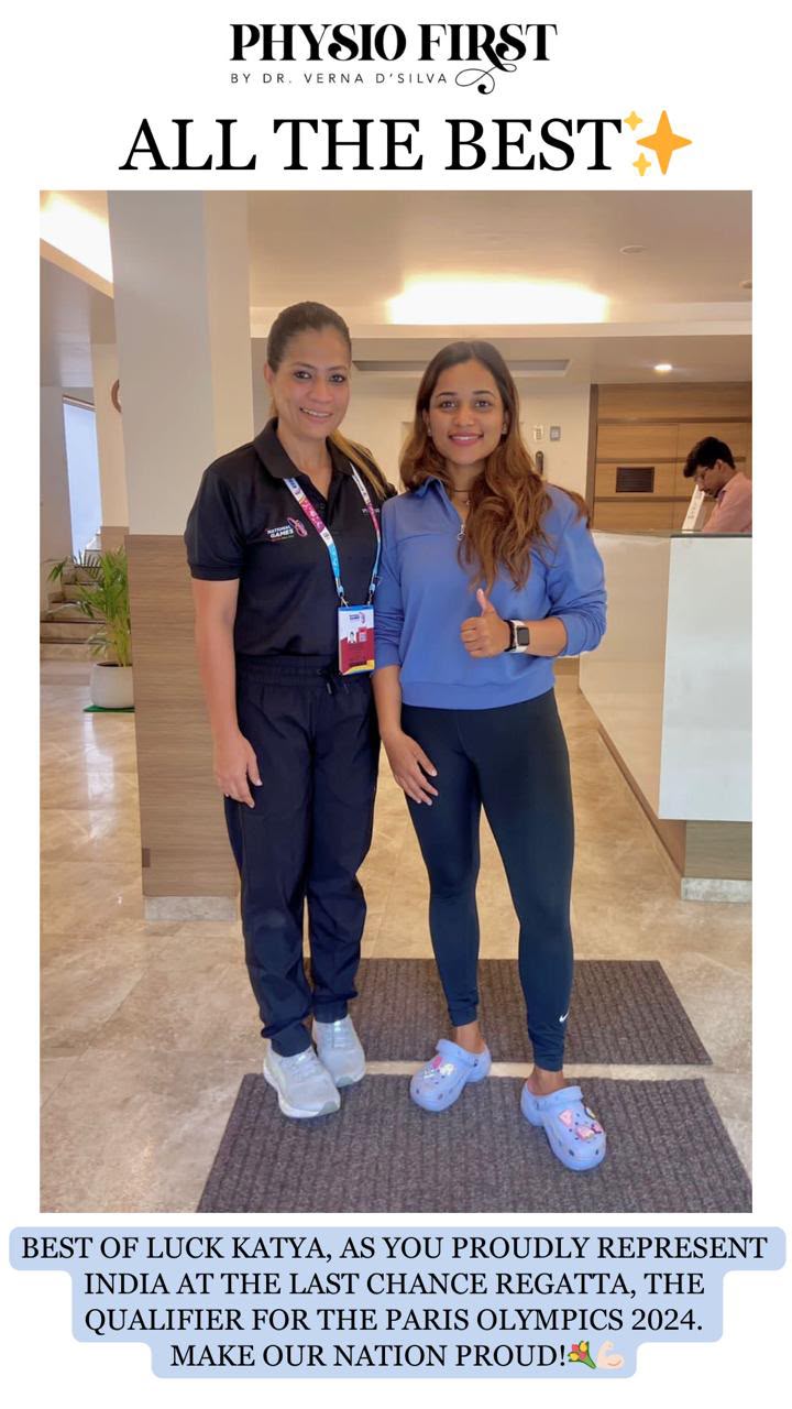 Dr. Verna D'Silva with Indian Olympic contender Katya